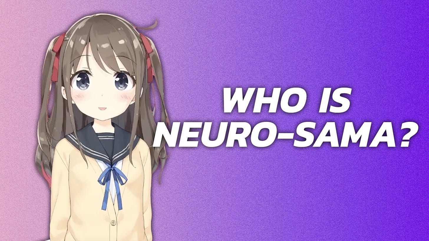 May be an illustration of text that says 'WHO IS NEURO-SAMA?'