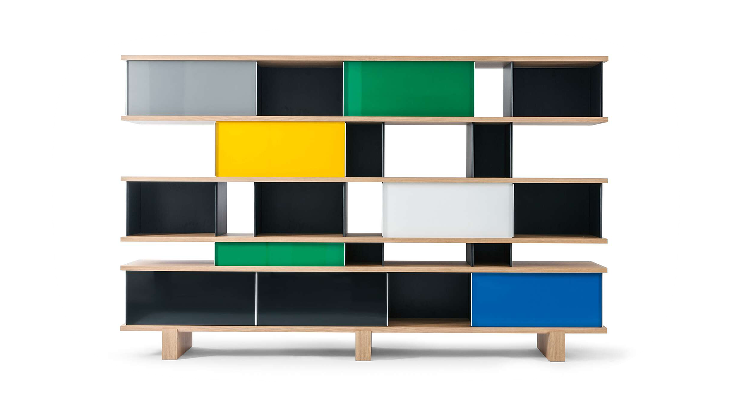 Modular cabinet system with multi-colored panels