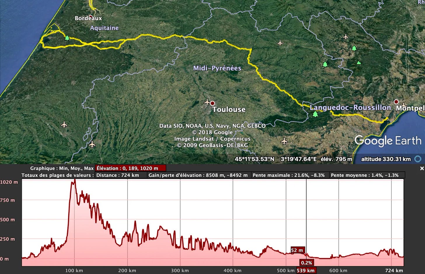 Le profil sous Google Earth