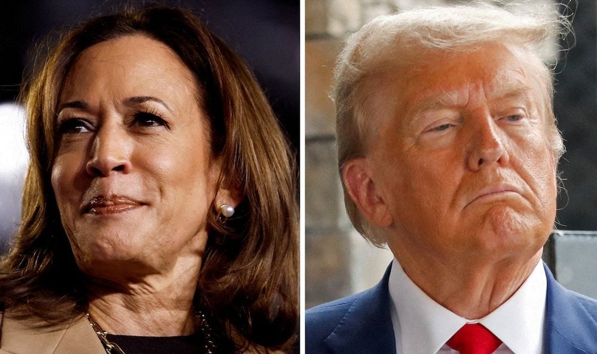 Democratic Vice President Kamala Harris and Republican opponent, former President Donald Trump, are seen in a combination of file photographs taken on the campaign trail in October.  