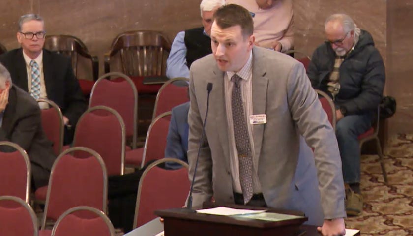 Derek Oestreicher talking at SB 139 hearing.