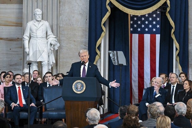 Transcript: Trump returns to presidency declaring 'the golden age of  America begins right now' - The Mainichi