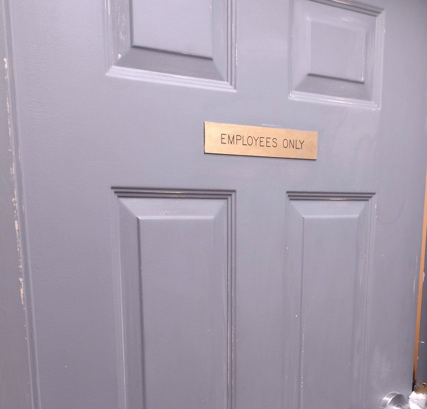 Slate blue interior doors.