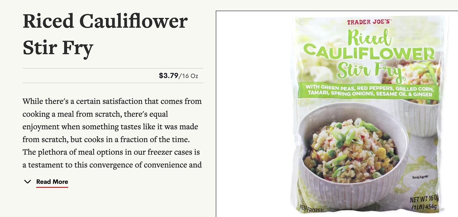 rice cauliflower stir fry from trader joes