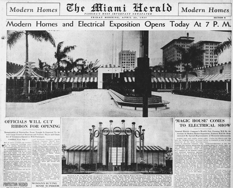 Figure 7: Front Page of Miami Herald on April 23, 1937