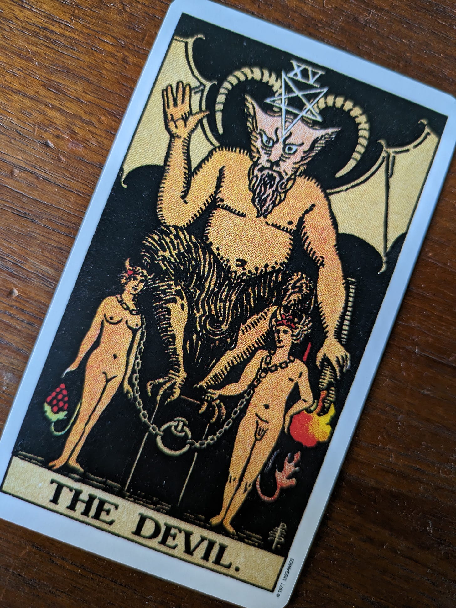 A photo of the Devil card in Scott's tarot deck