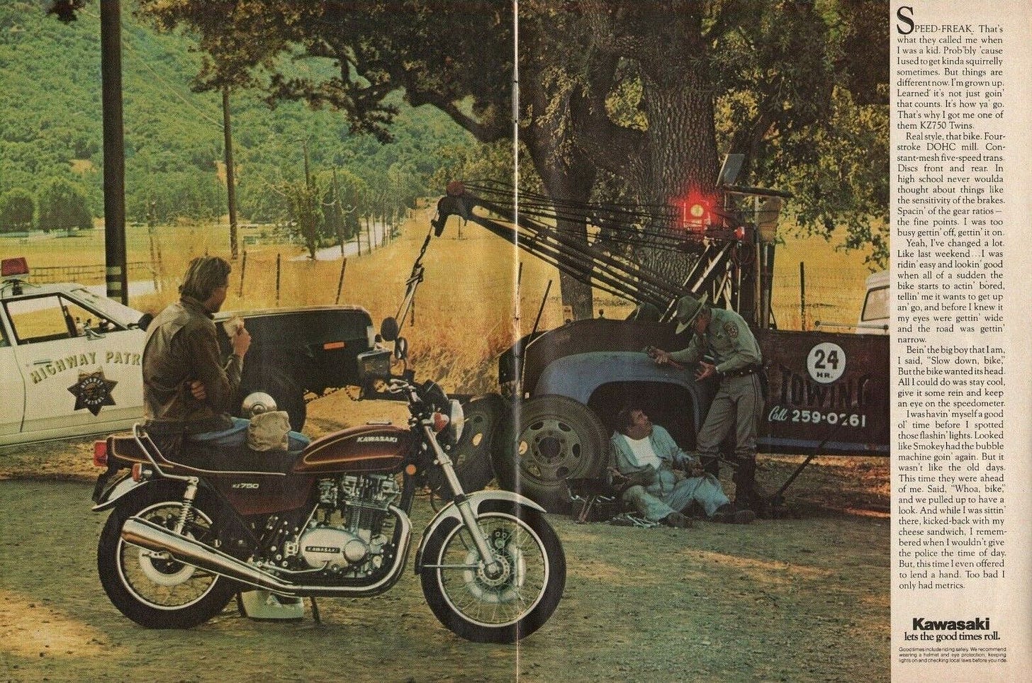 1976 Kawasaki KZ750 Twin - 2-Page Vintage Motorcycle Ad | eBay