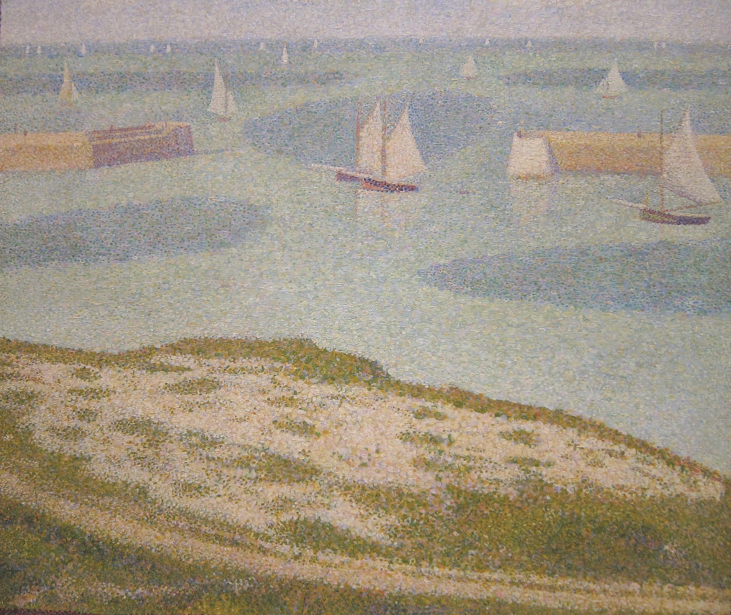 File:Georges Seurat - Port-en-Bessin - Entrance to the Harbor.jpg -  Wikimedia Commons