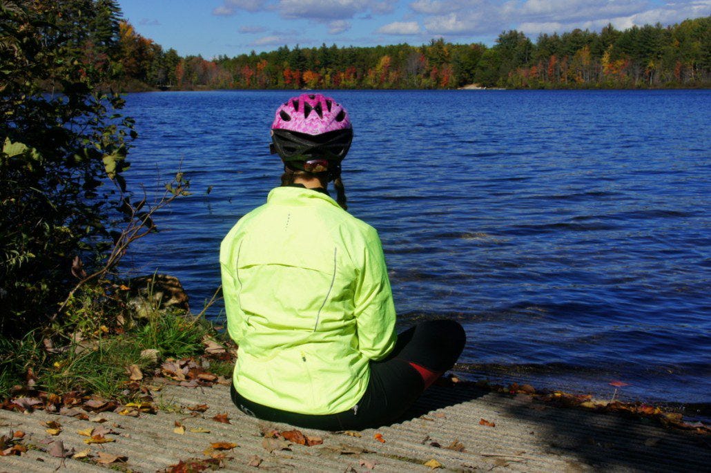 Enjoying lunch on a quiet lake just after crossing the border into Maine. (I also took a nap.)