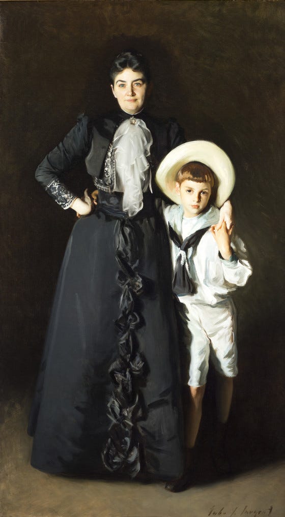 Mrs. Edward L. Davis and Her Son, Livingston Davis (1890)