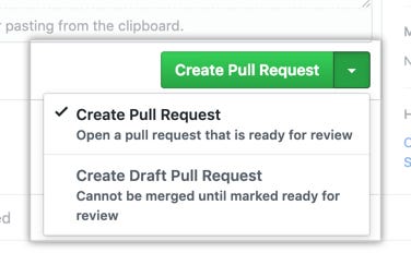 Create pull request button