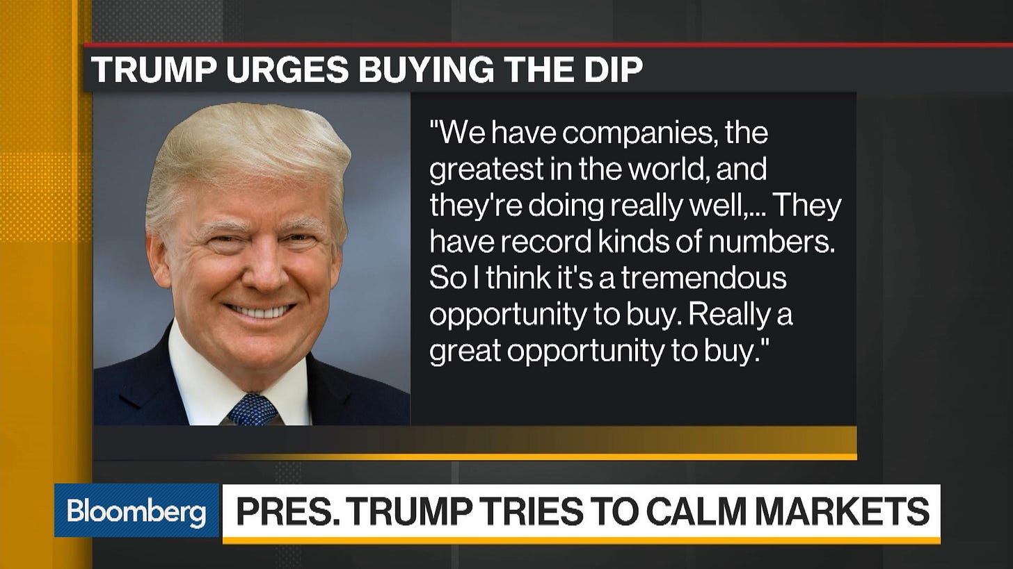 With Trump Preaching Buy the Dip, Stocks Look Cheapest in Years - Bloomberg