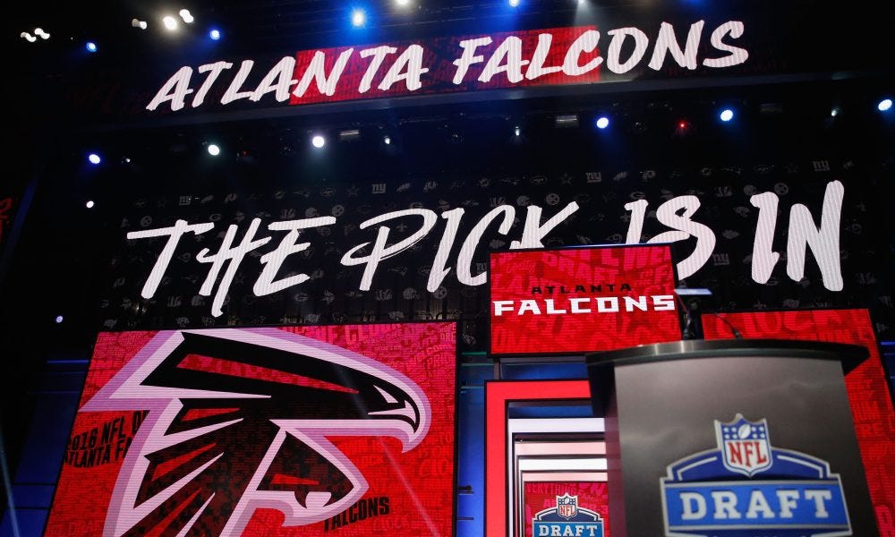 Image showing the Atlanta Falcons have made a selection in the NFL Draft