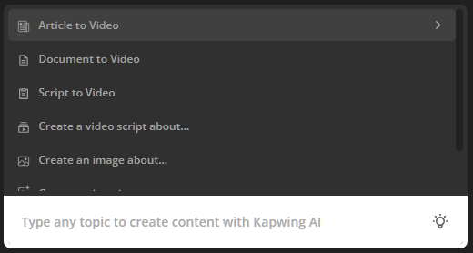 Kapwing Article to Video