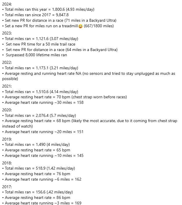 A screenshot of a list of miles

AI-generated content may be incorrect.