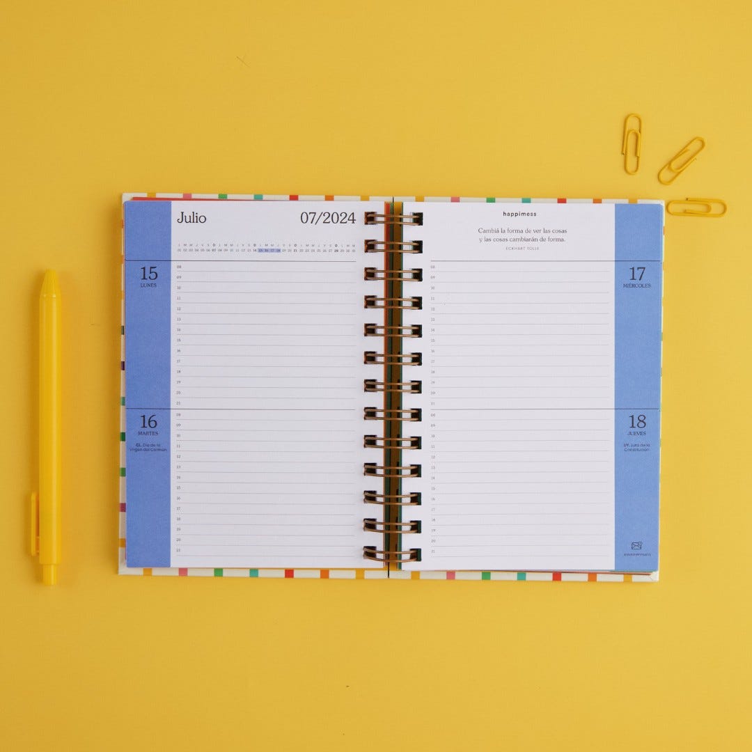 una agenda de 2 días por página puede ser tu tamaño ideal para agenda de journaling