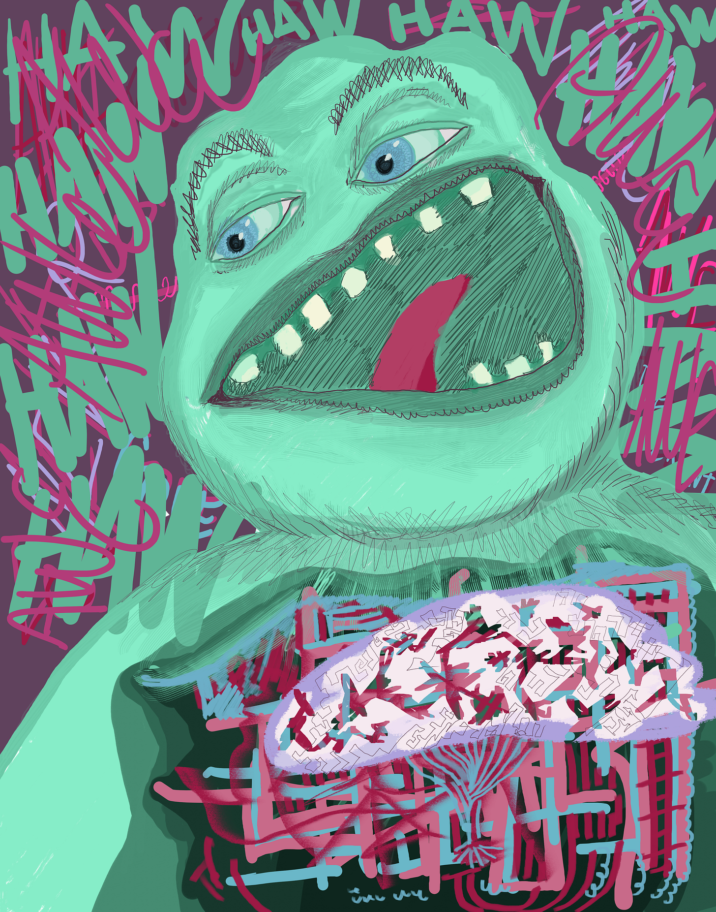 Laughing While Coughing Up Grief - by Billy Halibut