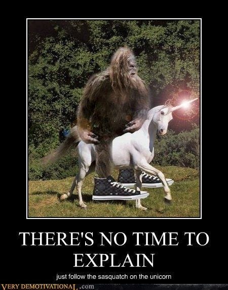 sasquatch on a unicorn | Bigfoot humor, Sasquatch funny, Bigfoot pictures