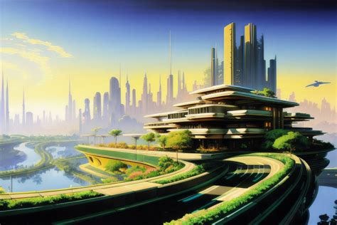 ArtStation - [AI] Utopian cityscape with lush gardens and eco friendly ...