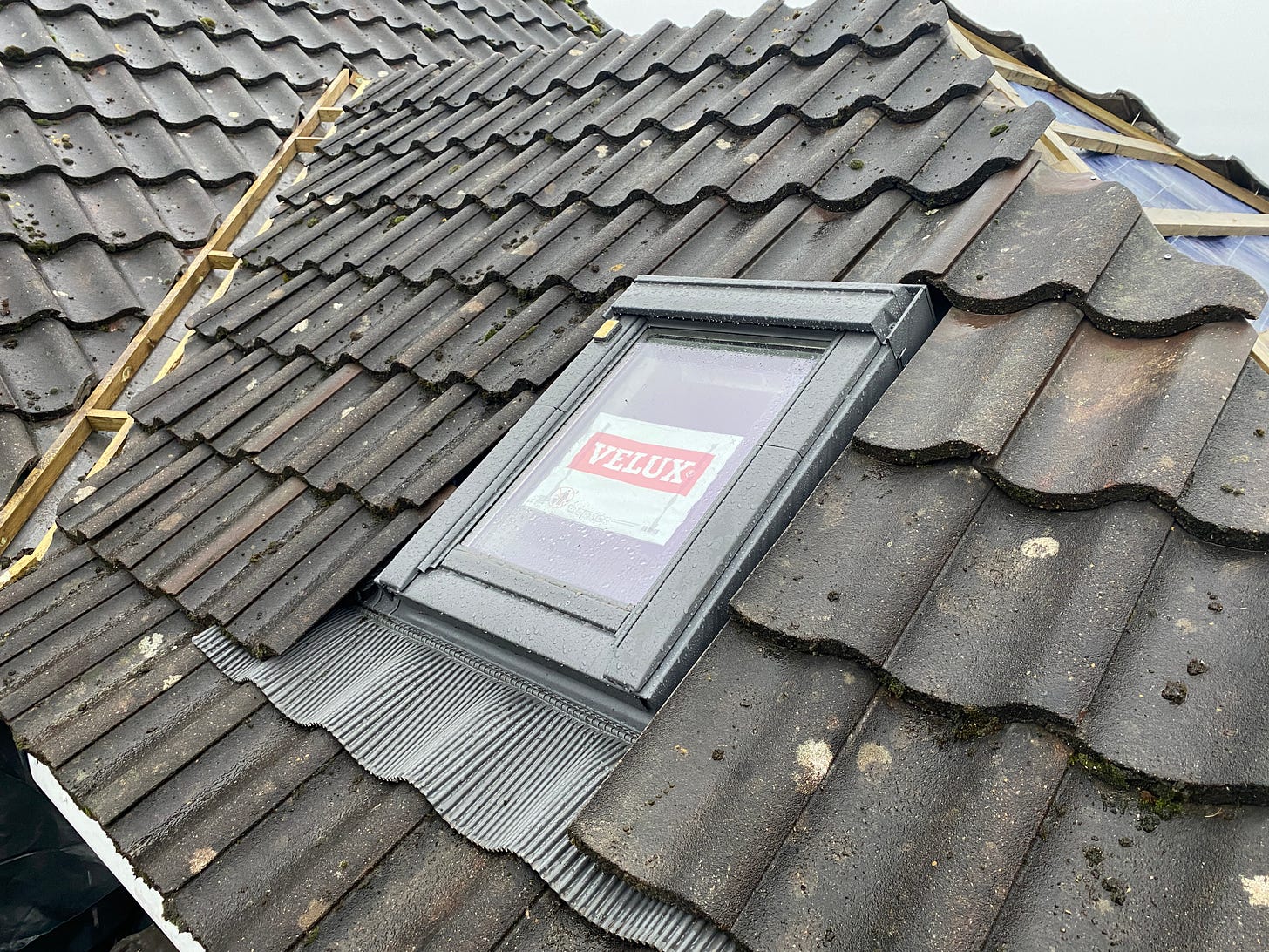 tiled roof with velux window