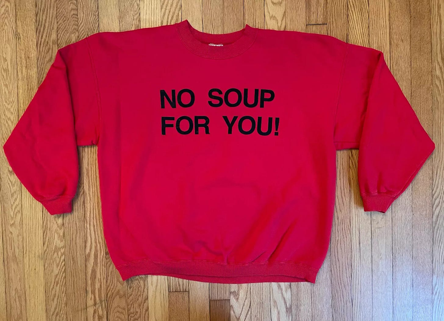 Vtg 90s Seinfeld No Soup For You Comedy TV Show Crewneck Sweatshirt Size 2XL - Picture 1 of 6