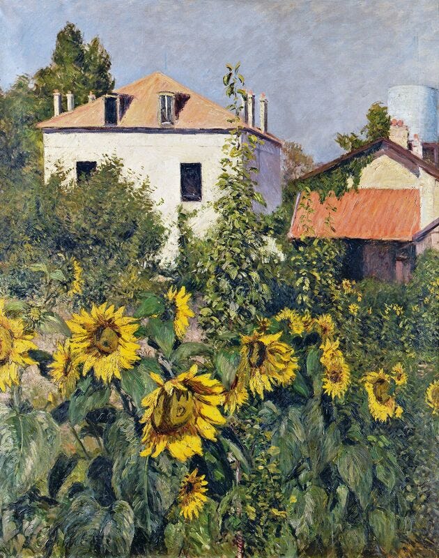 Gustave Caillebotte | Sunflowers, Garden at Petit ...