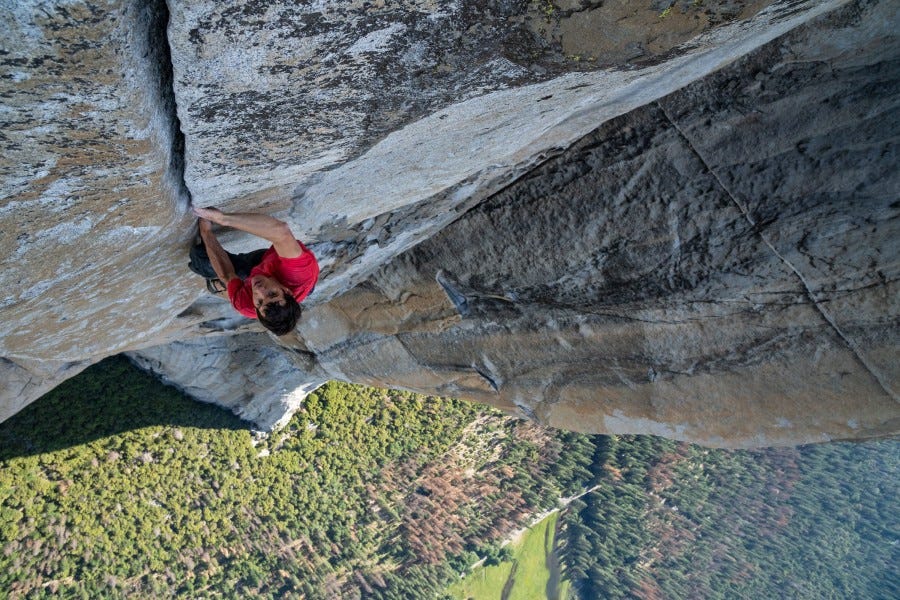 Episode 83 of Cleaning Up with Michael Liebreich featured superstar climber Alex Honnold. It's a must-watch/listen. Image:  National Geographic