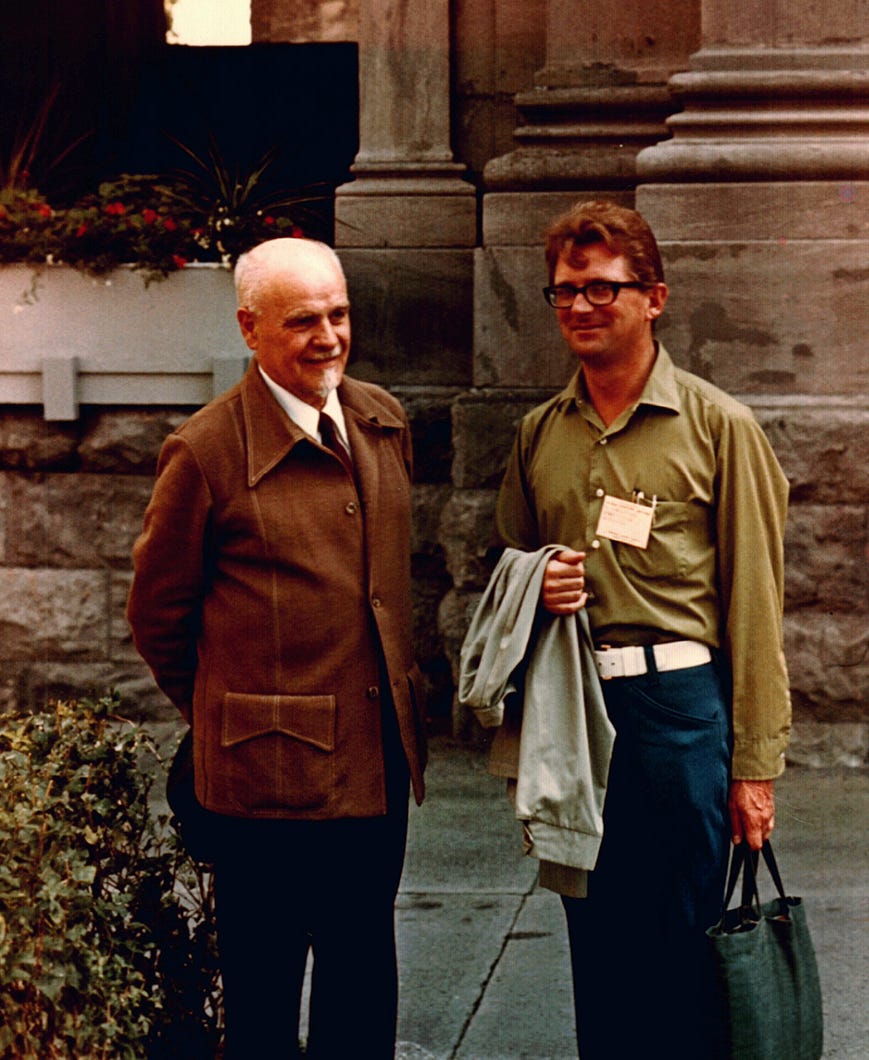 Kazimierz Dąbrowski and Michael M. Piechowski, 1973, in Montréal, Québec, at the American Psychological Association convention. 