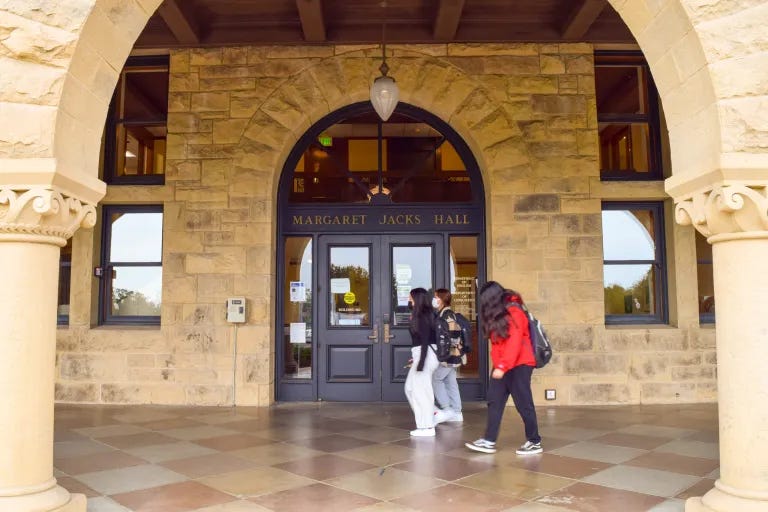 Margaret Jacks Hall, where the Stanford Creative Writing program is housed.