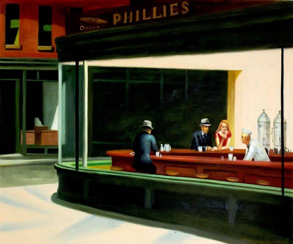 Edward Hopper Nighthawks Painting - overstockArt