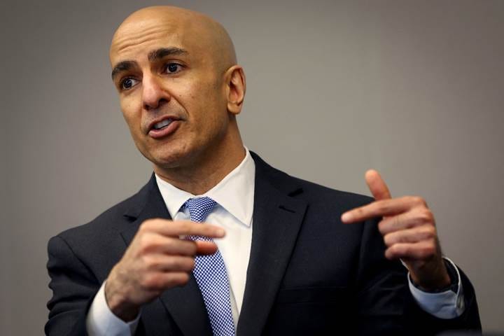 Minneapolis Fed President Neel Kashkari speaks during an interview with Reuters in New York