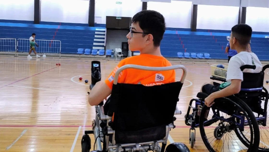 Un jugador de DUBa. participó en una concentración con la Selección argentina de boccia