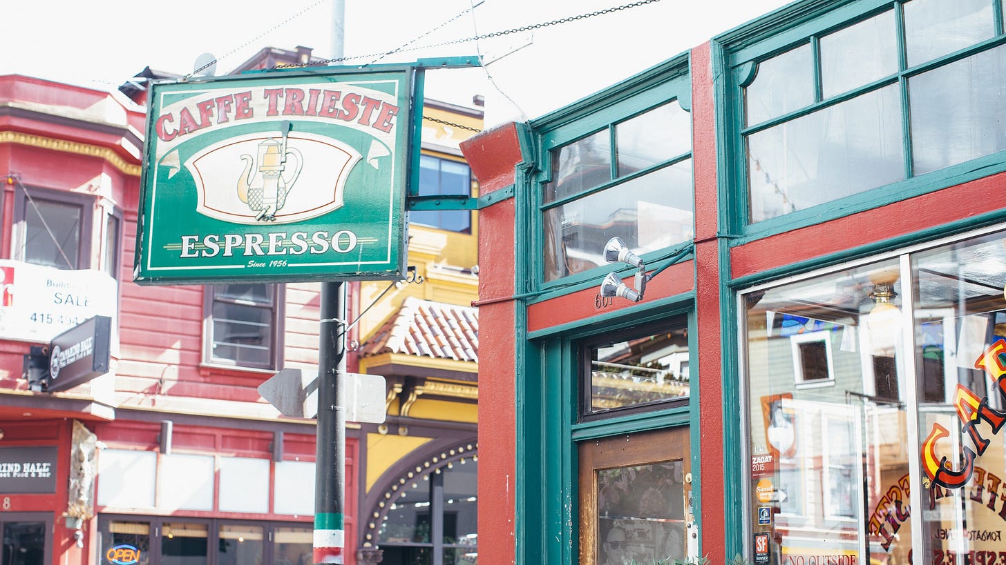 San Francisco coffee shop Restaurant Caffe Trieste