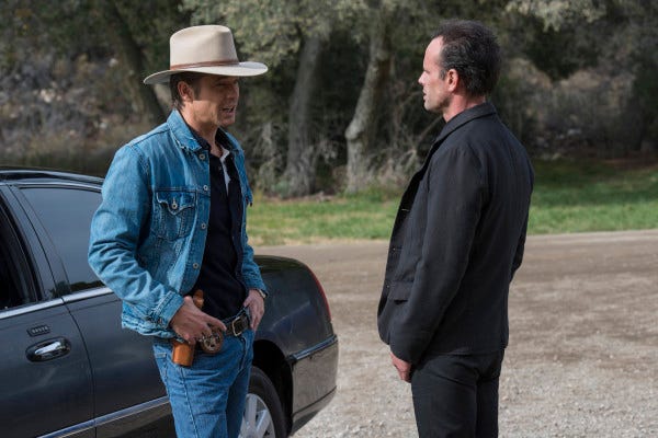 raylan with boyd on justified recap 2015