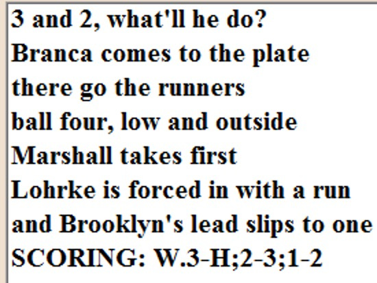 Diamond Mind Baseball Play By Play