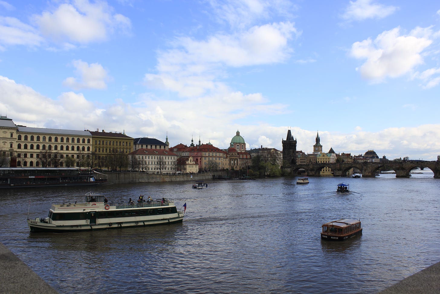 view of the river in Prague