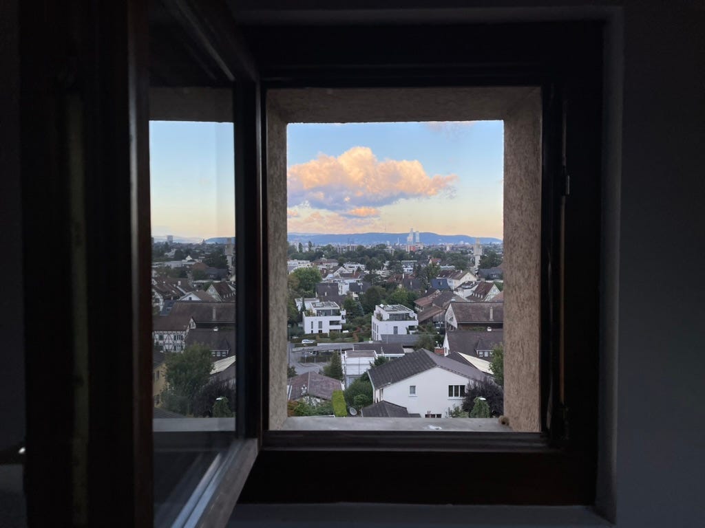 Allschwil and Basel through a window