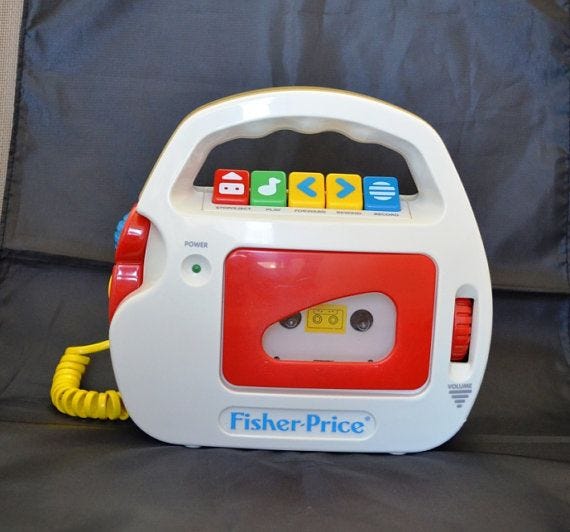 Vintage 1992 Fisher Price Sing Along Cassette Tape Recorder With Microphone  3800 | Cassette tape recorder, Fisher price, Cassette tapes