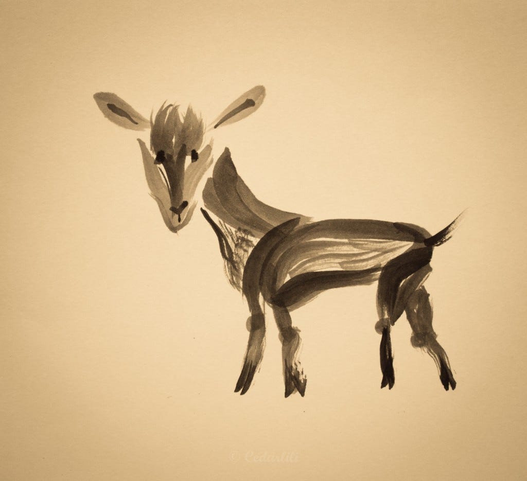 Sumii style goat painting