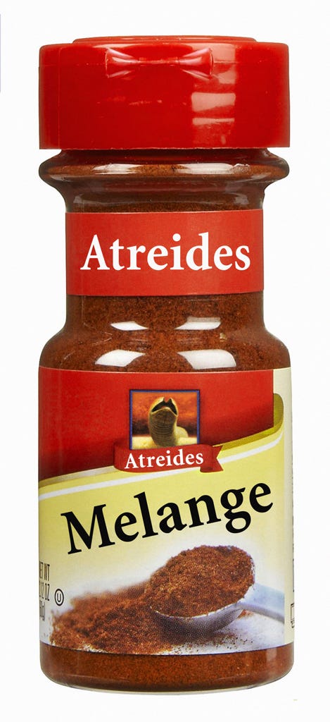 A flask of "Atreides Melange" as could be found in any supermarket in the Dune Universe.
