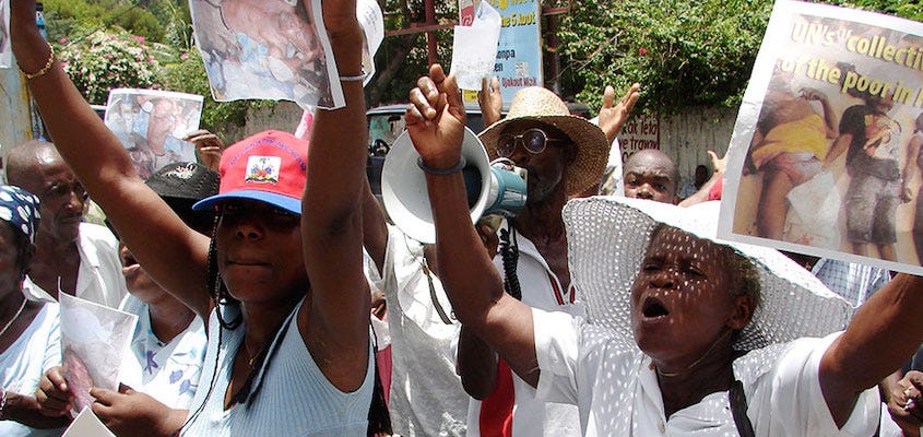 many Haitian people protest the occupation of Haiti under the guise of ‘gang violence.'
