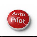 Red circular Auto Pilot button with a curved surface on a ...