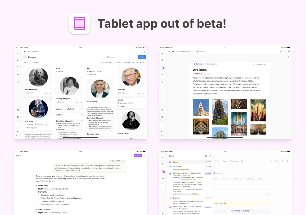 Tablet out of beta