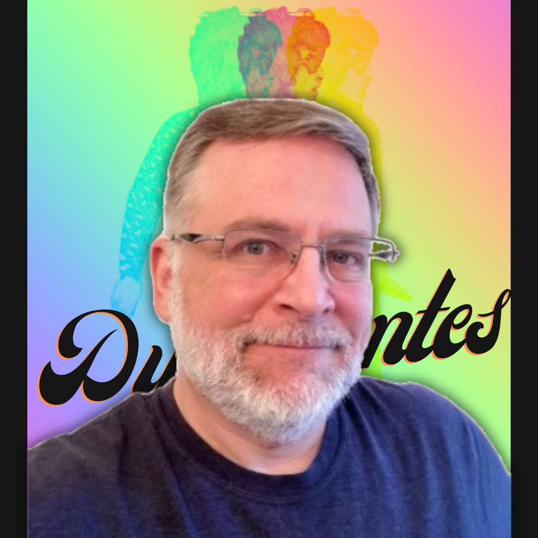 Photo of Scott Warmuth superimposed over the Dylantantes logo