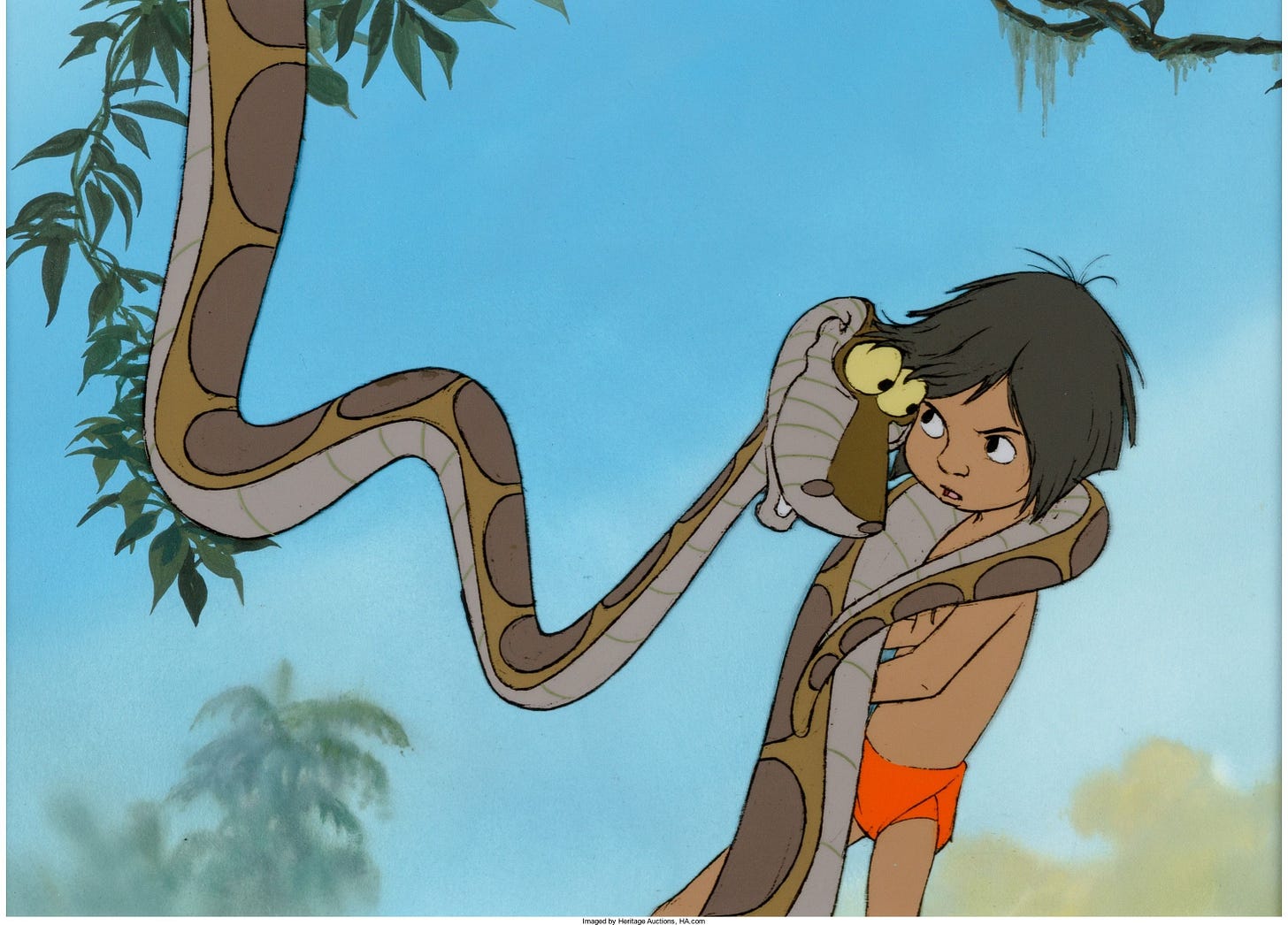 The Jungle Book Mowgli and Kaa Production Cel Setup (Walt Disney, 1967) | Jungle  book, Jungle book disney, Jungle book snake