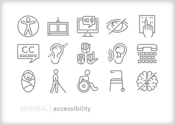 Accessibility Icon Set Stock Illustration - Download Image Now - Icon Symbol,  Accessibility for Persons with Disabilities, Accessibility - iStock