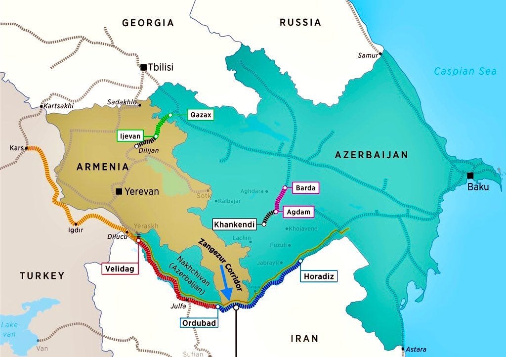Nasimi Aghayev🇦🇿 on X: "Armenia: Armenian citizens should use Azerbaijan  territory (#LachinRoad, Karabakh) without any customs/border control  Azerbaijan: What about Azerbaijani citizens using Armenian territory (Zangezur  Corridor) without any customs ...
