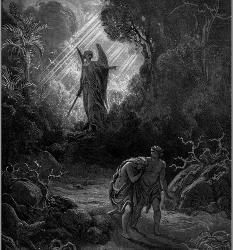 Adam and Eve Driven out of Eden- Gustave Dore | Art Print