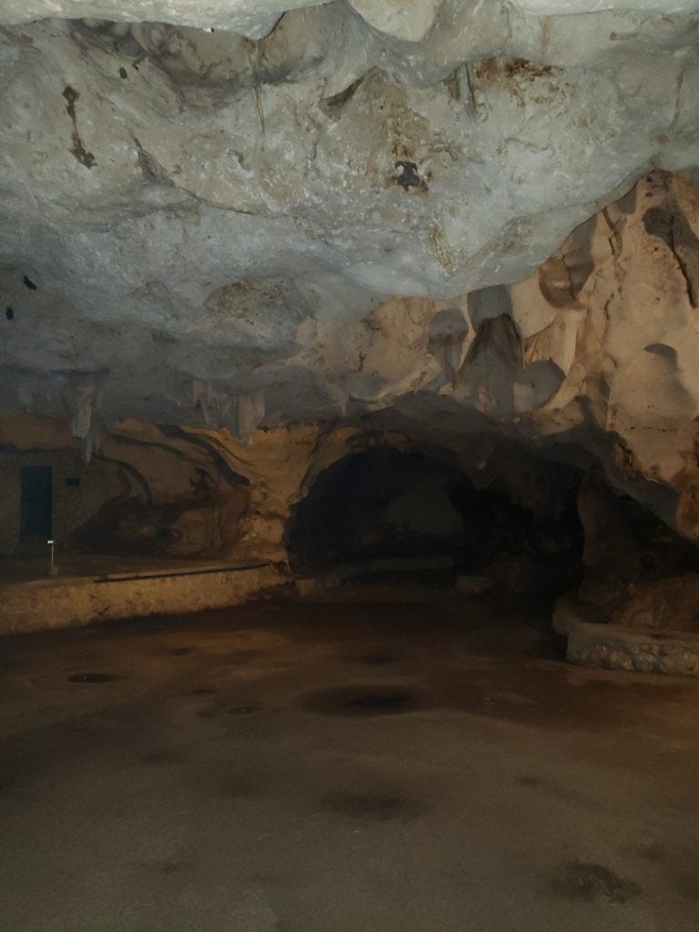 large room inside green grotto caves
