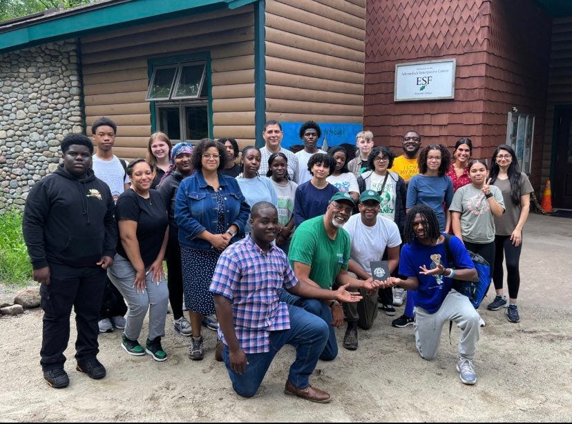 The first cohort of students in the Timbuctoo Climate and Careers Institute made it to the Adirondacks last week to learn about the Park, climate change, environmental justice, and careers that relate to these fields - Aimee Privitera/Adirondack Council